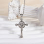 Louily White Gold Cross Design Pendant Necklace In Sterling Silver - louilyjewelry
