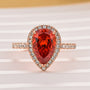 2.2 Carat Simulated Diamond Pear Cut Red Stone Halo Engagement Ring - louilyjewelry