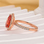 2.2 Carat Simulated Diamond Pear Cut Red Stone Halo Engagement Ring - louilyjewelry