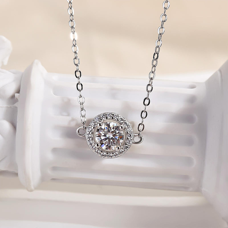 Louily Timeless Moissanite Halo Round Cut Bracelet In Sterling Silver - louilyjewelry