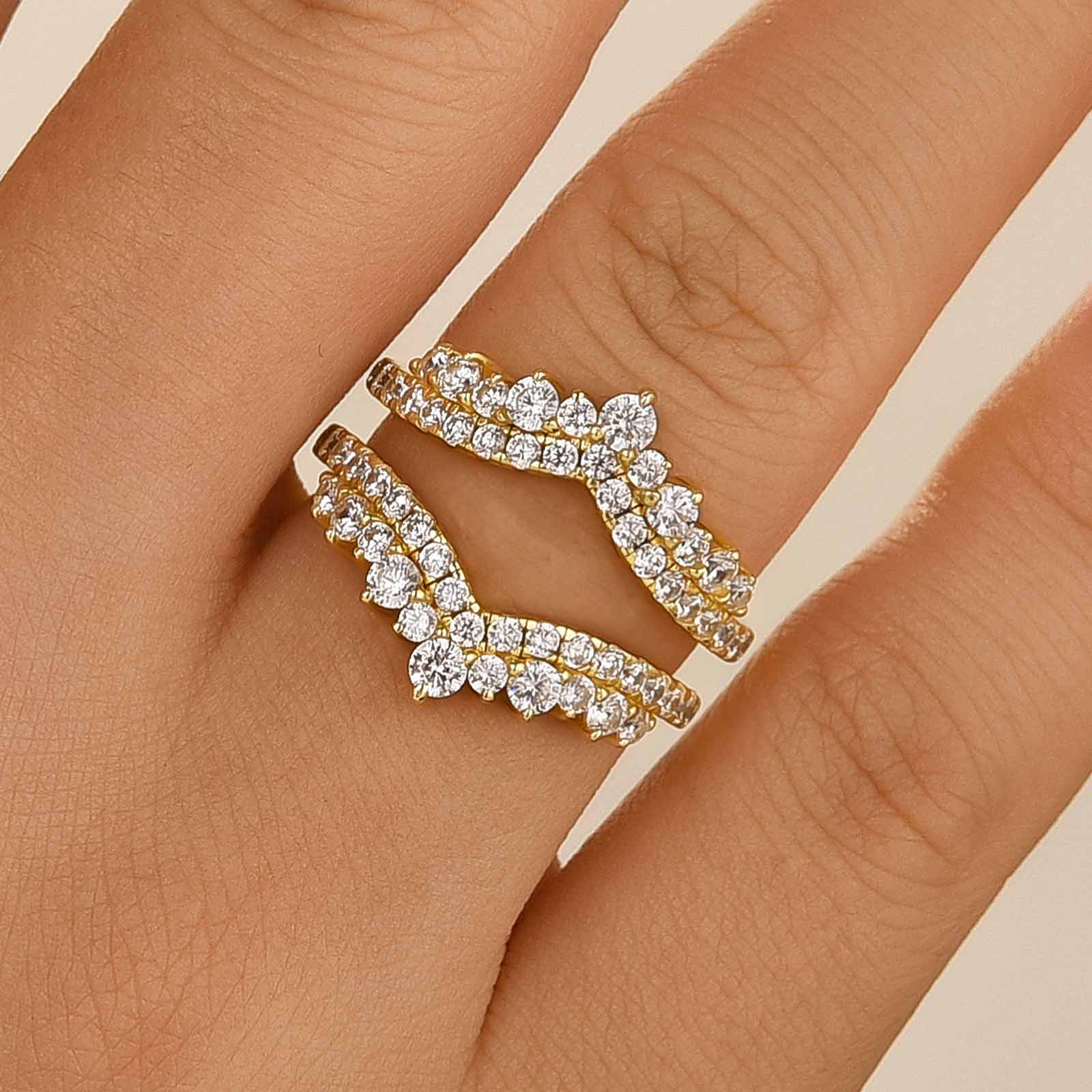 Pavé Full Eternity Enhancer White/Yellow Gold Wedding Band