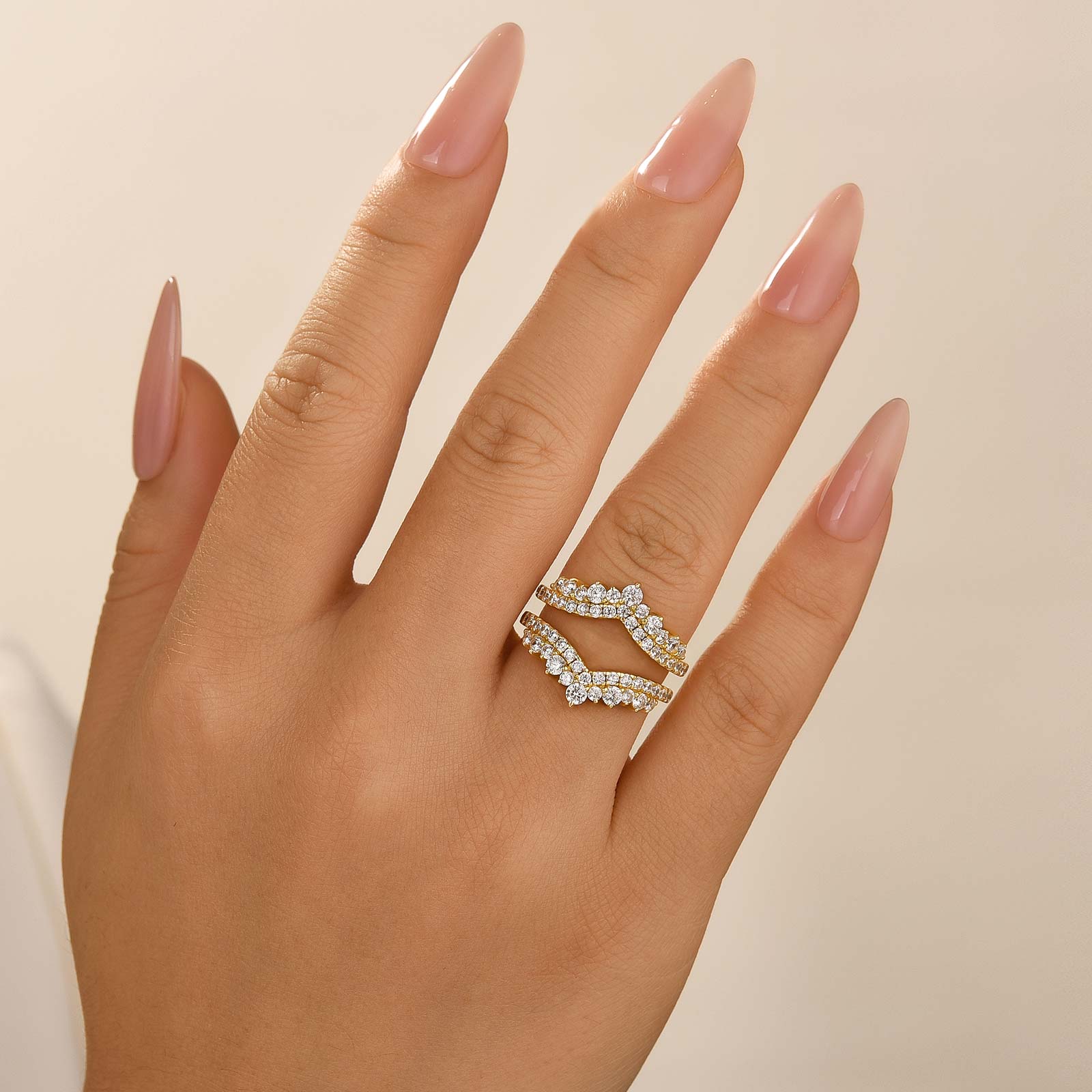 Pavé Full Eternity Enhancer White/Yellow Gold Wedding Band