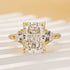 Louily Radiant Cut Three Stone Engagement Ring With Two Heart Cut Side Stones - louilyjewelry