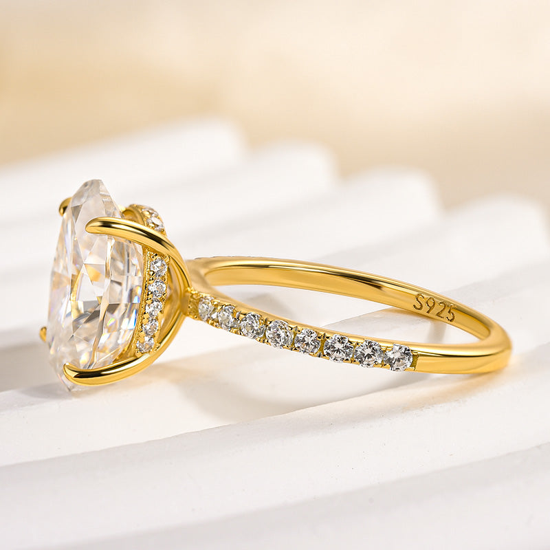 Louily Moissanite 4.0 Carat Oval Cut Engagement Ring - louilyjewelry