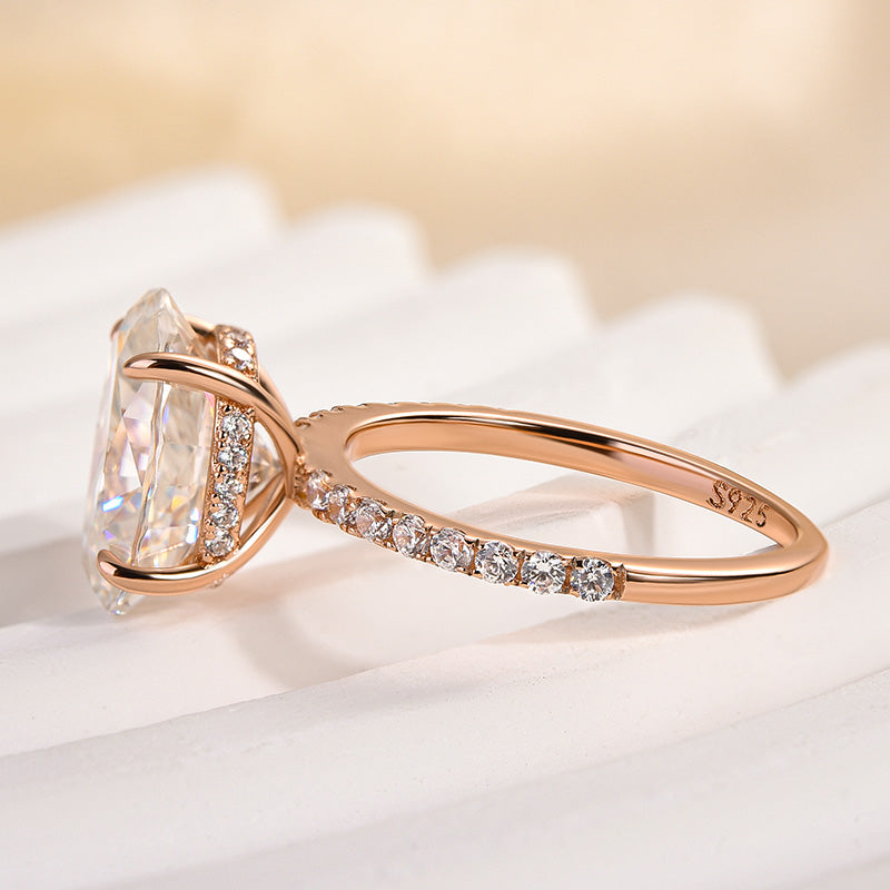 Louily Moissanite 4.0 Carat Oval Cut Engagement Ring - louilyjewelry