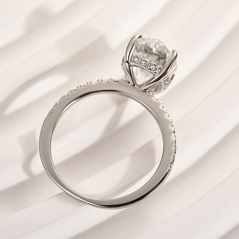 Louily Moissanite 4.0 Carat Oval Cut Engagement Ring - louilyjewelry