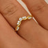 Elegant Round Cut Yellow Gold Half Eternity Wedding Band - louilyjewelry