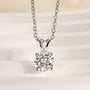 Louily Moissanite 1.0 Ct Round Cut White Gold 4 Prong Pendant Necklace - louilyjewelry