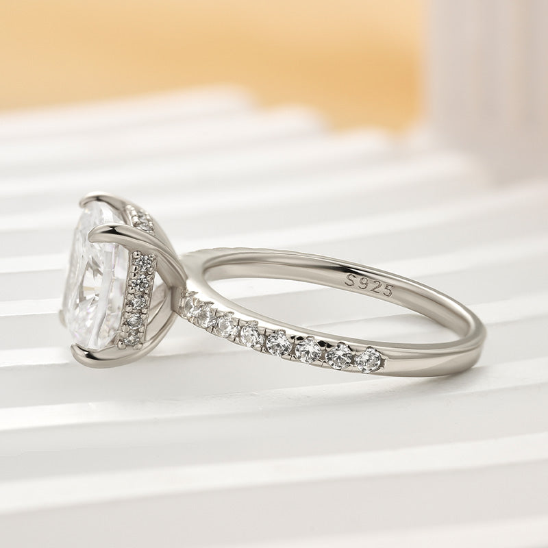 Louily Cushion Cut Engagement Ring In Sterling Silver - louilyjewelry