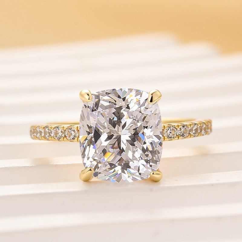 Louily Cushion Cut Engagement Ring In Sterling Silver - louilyjewelry