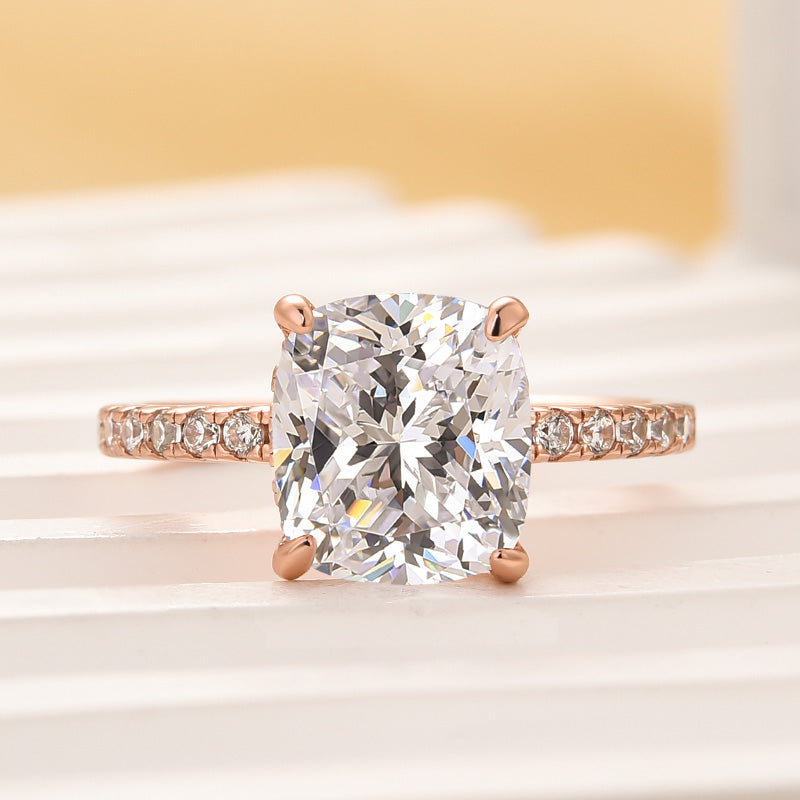 Louily Cushion Cut Engagement Ring In Sterling Silver - louilyjewelry