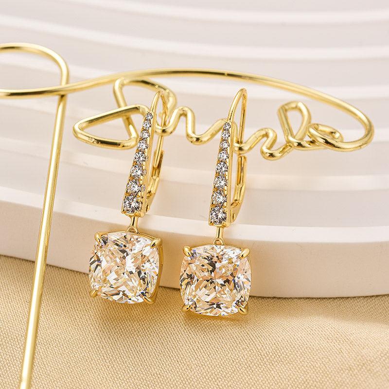 Louily Exquisite Cushion Cut Women's Earrings In Sterling Silver - louilyjewelry