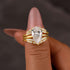 4.0Ct Solitaire Pear Cut Wedding Ring For Her With Enhancer Wedding Band - louilyjewelry