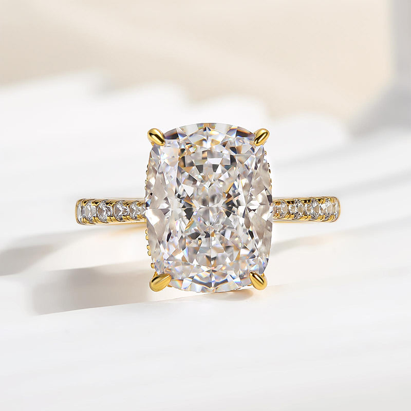 Louily Exclusive Crushed Ice Cushion Cut Engagement Ring For Women In Sterling Silver - louilyjewelry