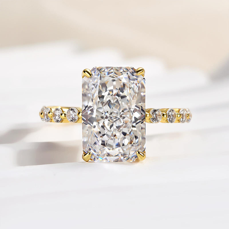 Louily Elegant Crushed Ice Cut Simulated Diamond Engagement Ring - louilyjewelry