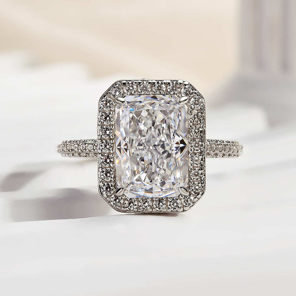 Louily Noble Halo Radiant Cut Engagement Ring