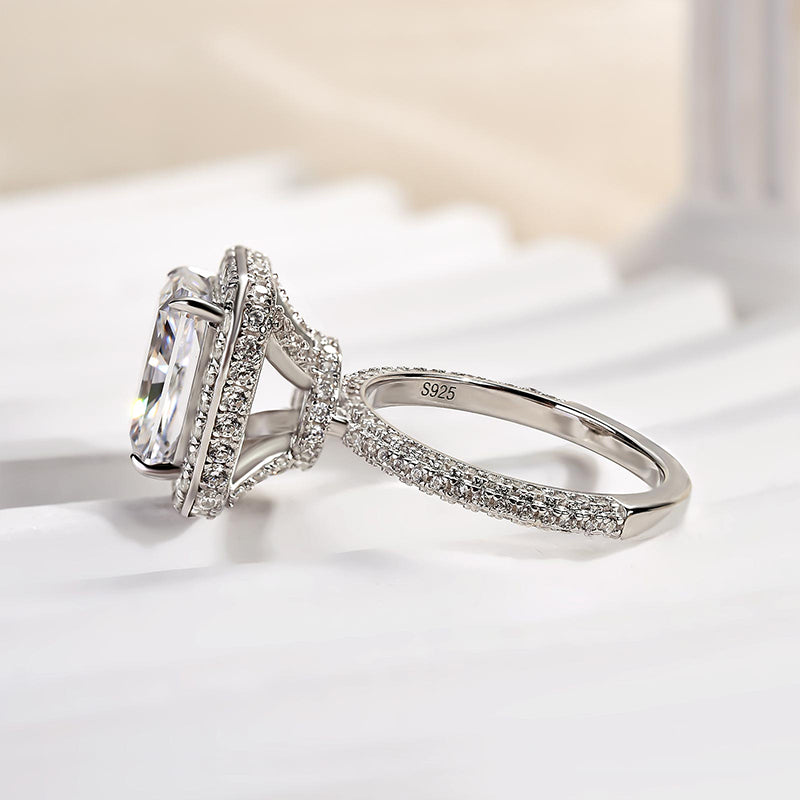 Louily Noble Halo Radiant Cut Engagement Ring - louilyjewelry