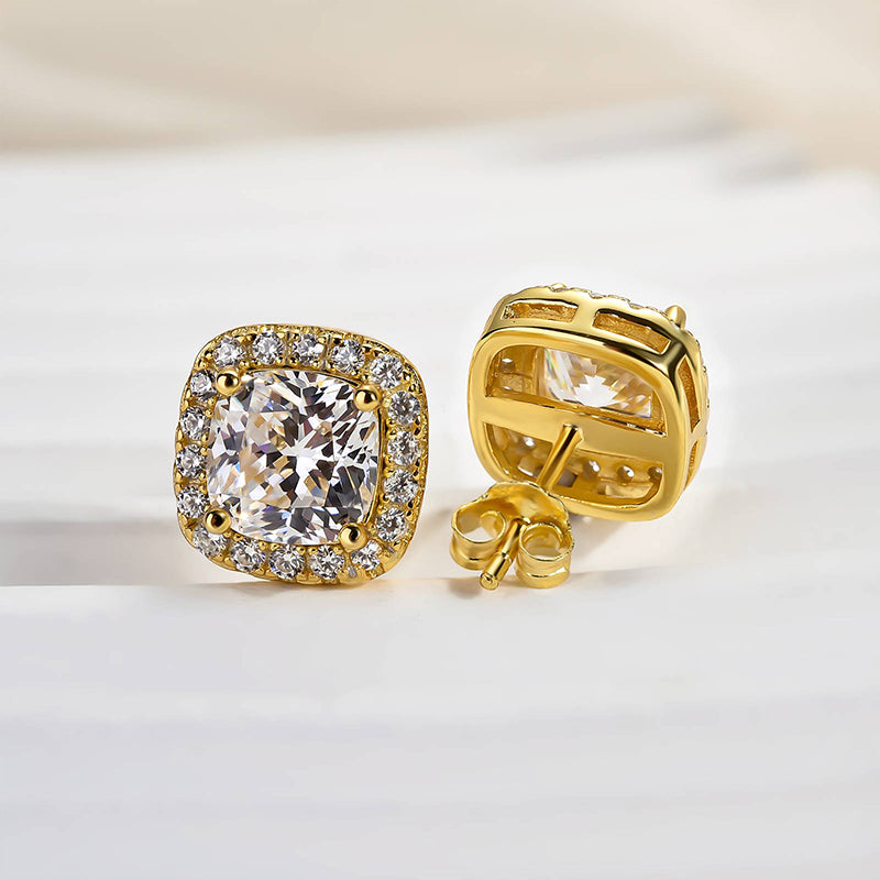 Louily Stunning Halo Cushion Cut Women's Earrings In Sterling Silver - louilyjewelry