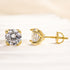 Louily Stunning Yellow Gold Round Cut Earrings In Sterling Silver - louilyjewelry