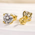 Louily Stunning Yellow Gold Round Cut Earrings In Sterling Silver - louilyjewelry
