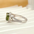 Louily Vintage Green Stone Split Shank Cushion Cut Engagement Ring - louilyjewelry