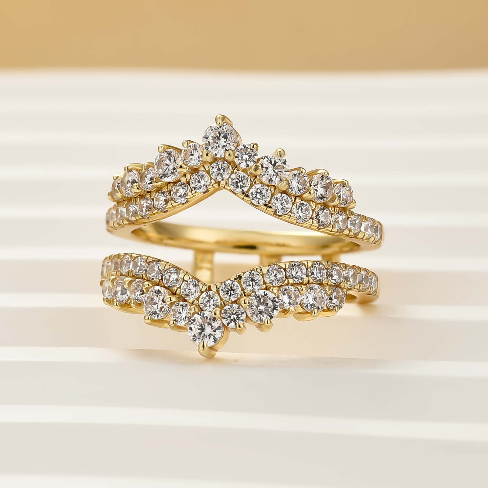 Pavé Full Eternity Enhancer White/Yellow Gold Wedding Band