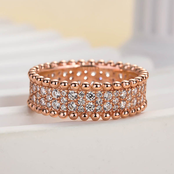 Louily Luxury Rose Gold Women's Wedding Band