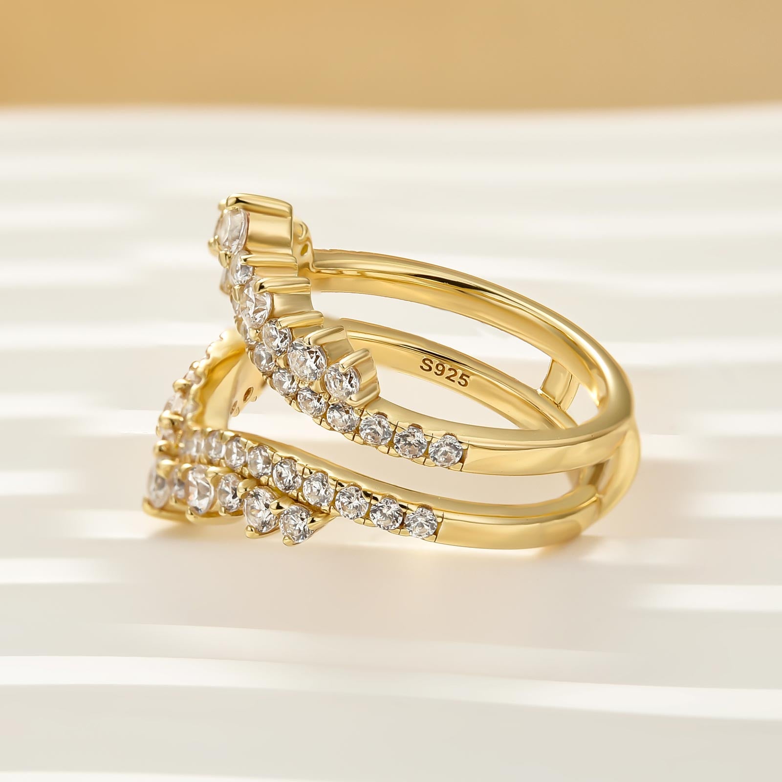 Pavé Full Eternity Enhancer White/Yellow Gold Wedding Band