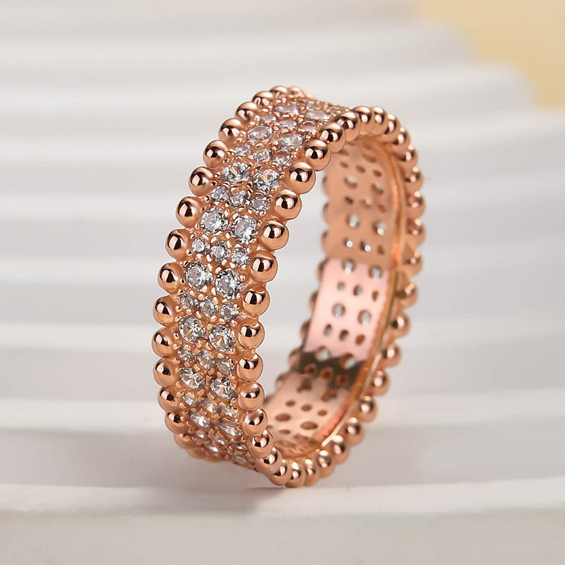 Louily Luxury Rose Gold Women's Wide Wedding Band - louilyjewelry