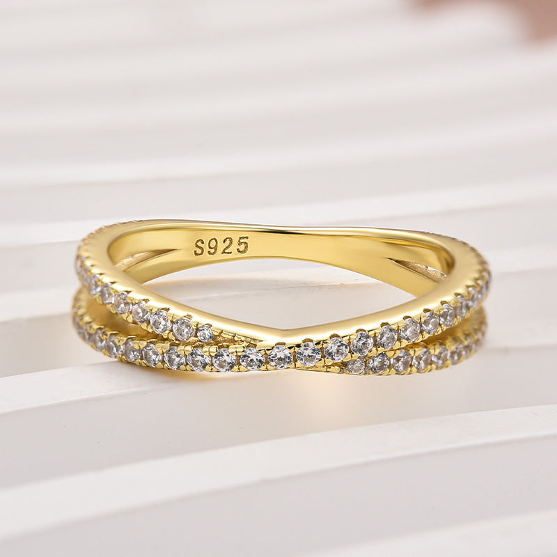 Louily Moissanite 2.0 Ct X Criss Cross Wedding Band - louilyjewelry