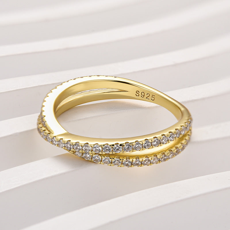 Louily Moissanite 2.0 Ct X Criss Cross Wedding Band - louilyjewelry