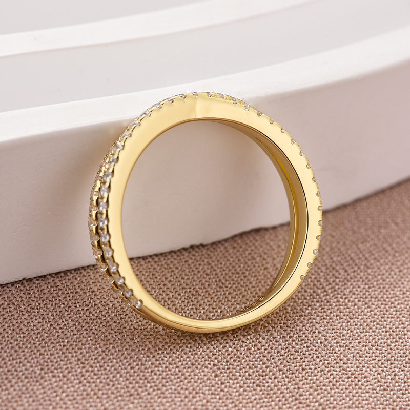 Louily Moissanite 2.0 Ct X Criss Cross Wedding Band - louilyjewelry