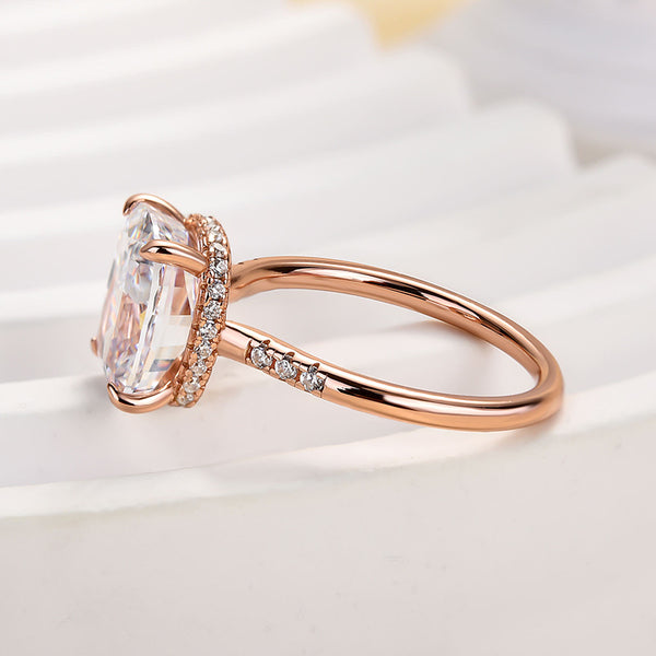 Louily Lovely Rose Gold Cushion Cut Engagement Ring