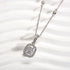 Louily Ice Cushion Cut White Stone with Necklace In Sterling Silver - louilyjewelry