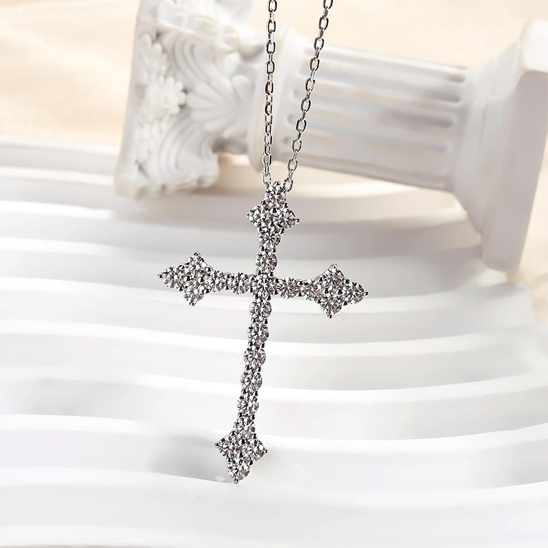 Louily Sterling Silver Classic Cross pendant Necklace - louilyjewelry