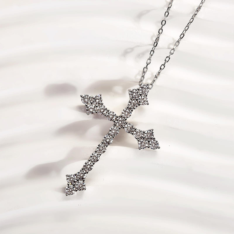 Louily Sterling Silver Classic Cross pendant Necklace - louilyjewelry