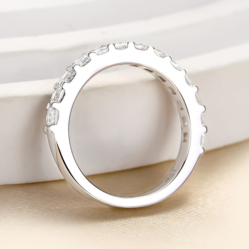 Louily Elegant Half Radiant Cut Women's Wedding Band - louilyjewelry