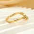Elegant Round Cut Yellow Gold Half Eternity Wedding Band - louilyjewelry