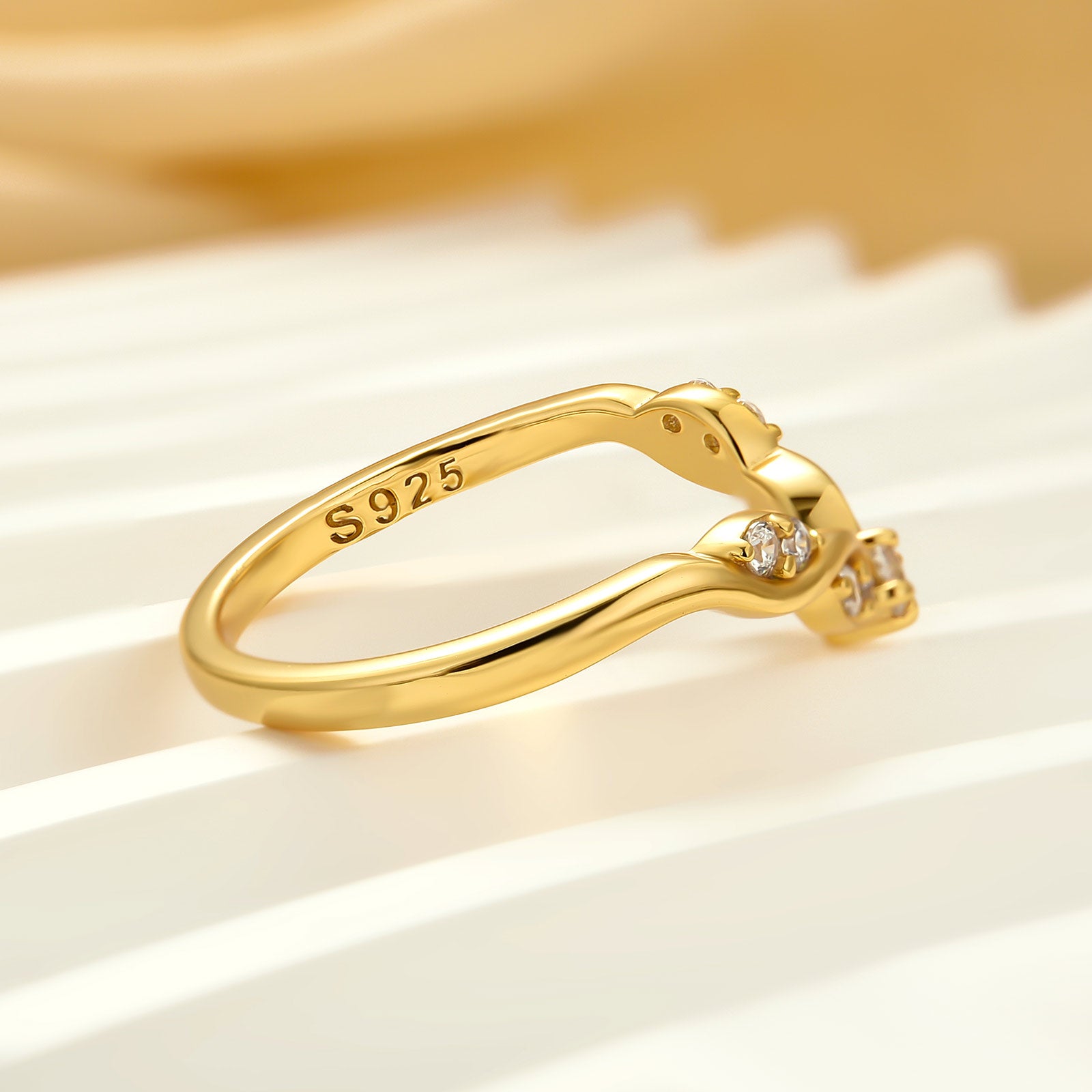 Elegant Round Cut Yellow Gold Half Eternity Wedding Band