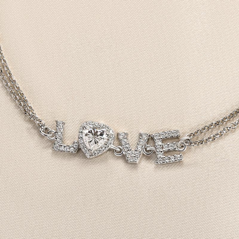 Louily Moissanite Heart-shaped Round Cut Bracelet - louilyjewelry