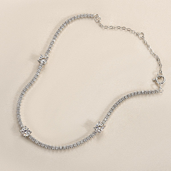 Louily Moissanite Round Cut Bracelet