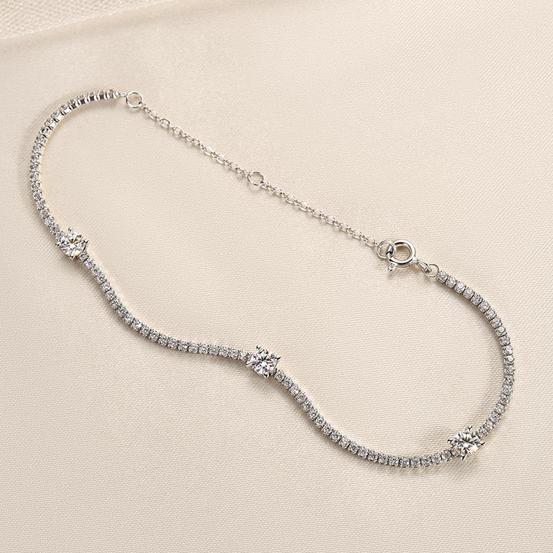 Louily Moissanite Round Cut Bracelet - louilyjewelry