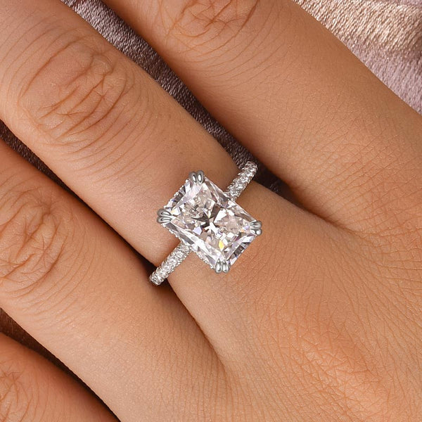 Louily Elegant Radiant Cut Engagement Ring