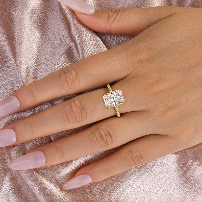 Louily Elegant 4.5Ct Radiant Cut Engagement Ring Promise Ring For Her - louilyjewelry