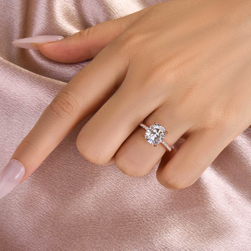 Louily Moissanite 3.0 Ct Cushion Cut Engagement Ring For Women - louilyjewelry