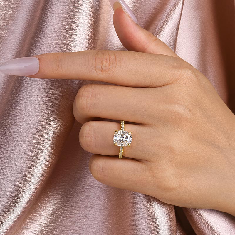 Louily Moissanite 3.0 Ct Cushion Cut Engagement Ring For Women - louilyjewelry