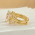 4.0Ct Solitaire Pear Cut Wedding Ring For Her With Enhancer Wedding Band - louilyjewelry