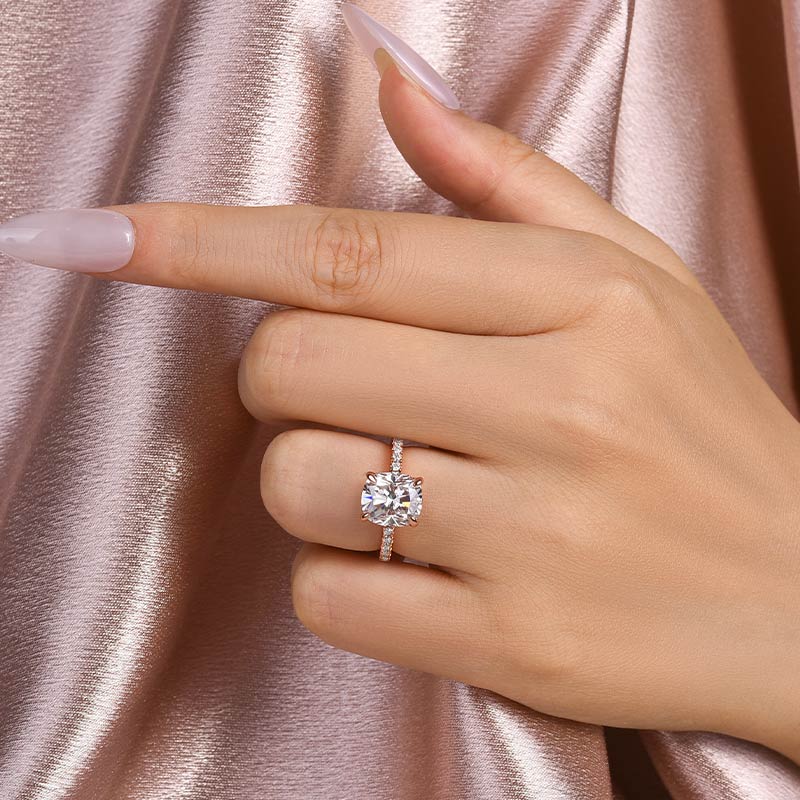Louily Moissanite 3.0 Ct Cushion Cut Engagement Ring For Women - louilyjewelry