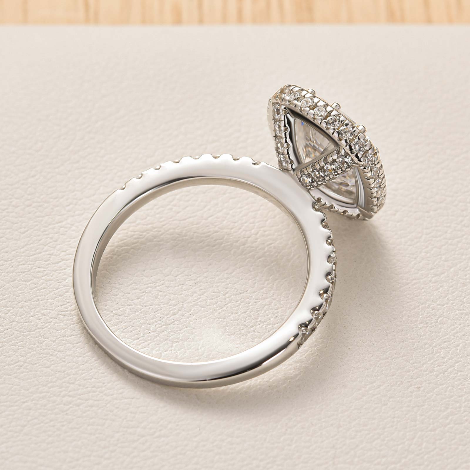 Louily Elegant Halo Cushion Cut Engagement Ring In Sterling Silver - louilyjewelry