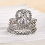 Louily Desirablet Halo Cushion Cut 3PC Wedding Set - louilyjewelry